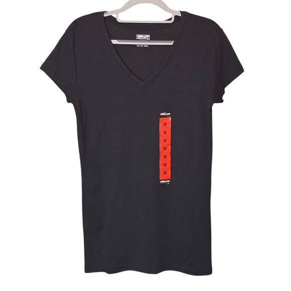 Dark Navy Classic 100% Cotton V-Neck T-Shirt NWT - Picture 1 of 4
